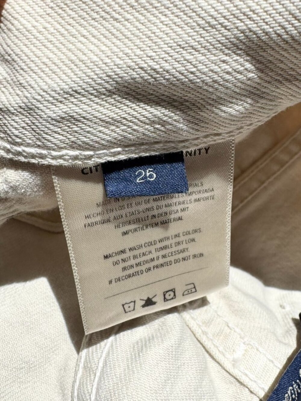 Citizens of Humanity Ayla Baggy Wide Leg Jeans Cream Almondette 25 - Picture 7 of 16